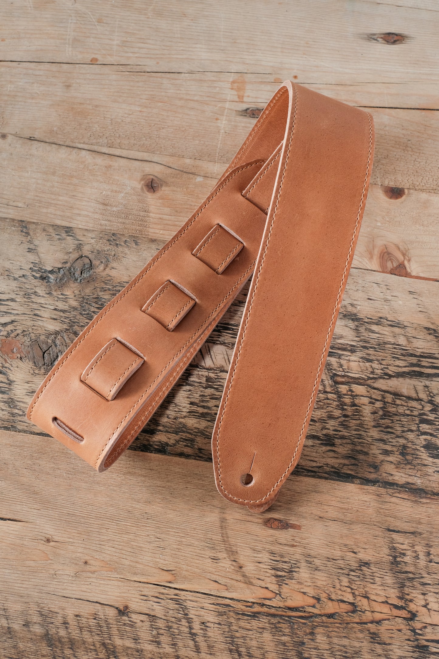 Premium Leather Guitar Strap 6cm Italian Tan