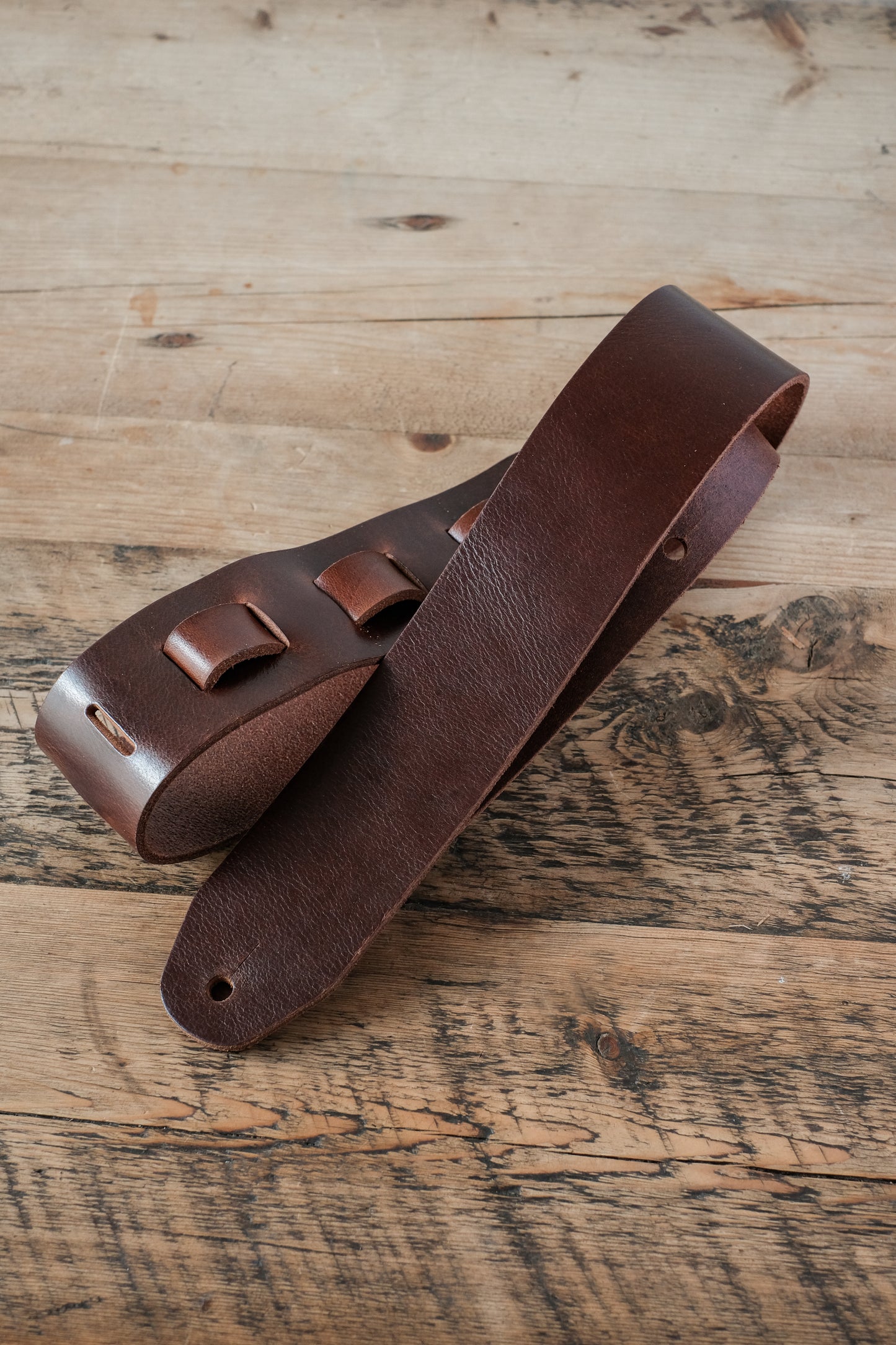 Classic All Leather Guitar Strap 6cm Chestnut