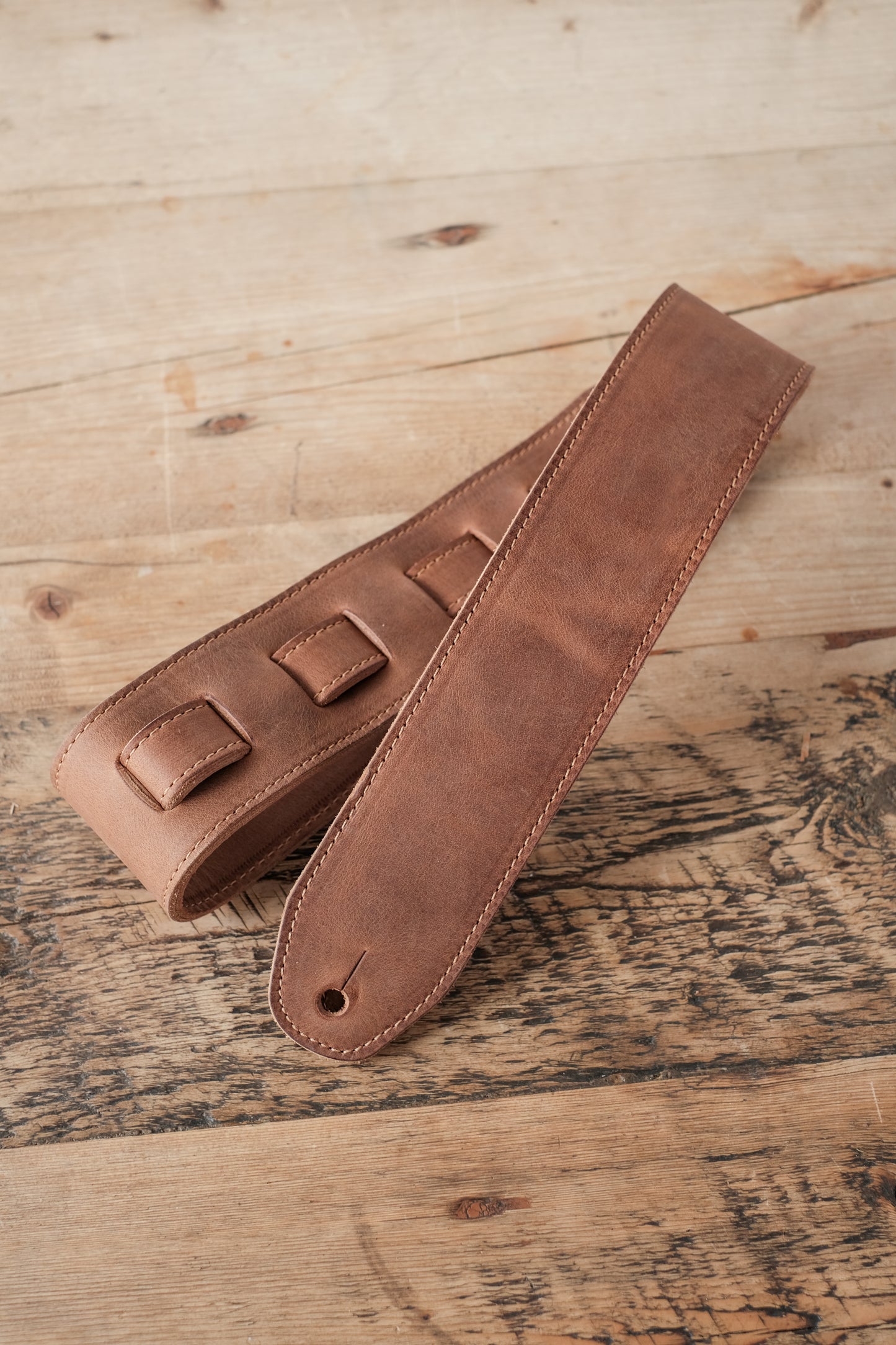 Premium Leather Guitar Strap 6cm Tobacco