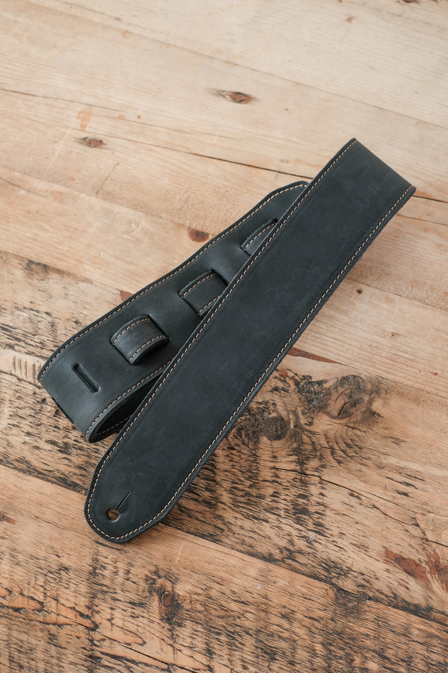 Premium Leather Guitar Strap 6cm Black