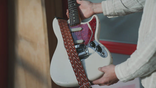 Terracotta Nubuck Leather Guitar Strap