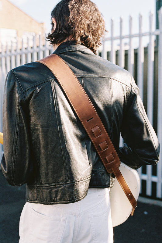 Premium Wide Leather Guitar Strap 6cm Saddle - Handmade in the UK