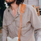 Tumbled Leather Shoulder Pad Guitar Strap Honey