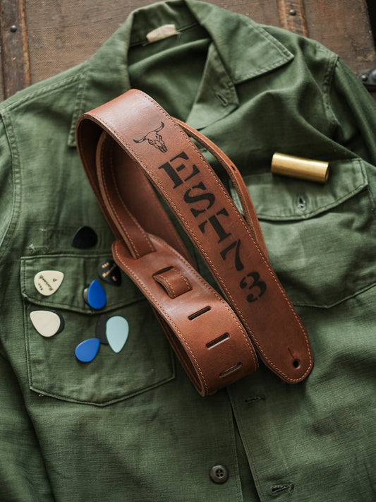 Deluxe Personalized Leather Guitar Strap – Handmade in the UK by Guitarists | Full-Grain Leather | Gift for Guitarists