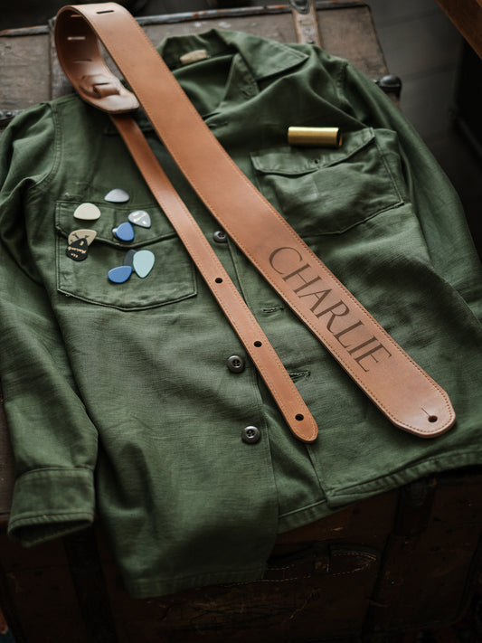 Deluxe Personalized Leather Guitar Strap – Four Colourways - Handmade in the UK by Guitarists | Full-Grain Leather | Gift for Guitarists