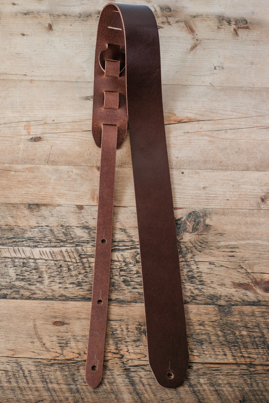 Classic All Leather Guitar Strap 6cm Chestnut