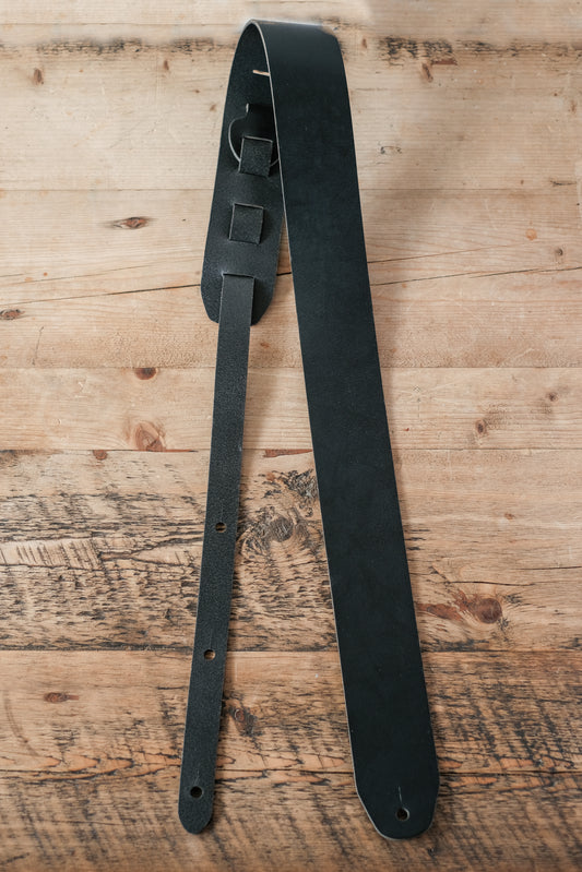 Classic All Leather Guitar Strap 6cm Black