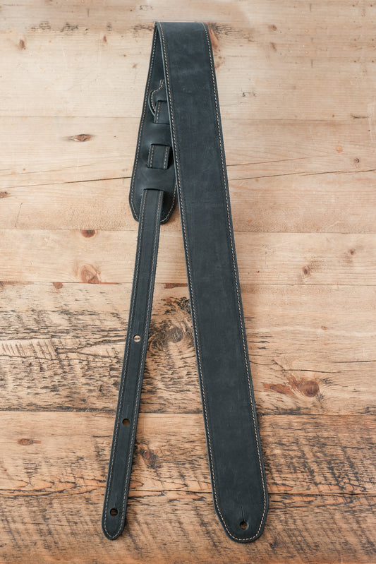 Premium Leather Guitar Strap 6cm Black