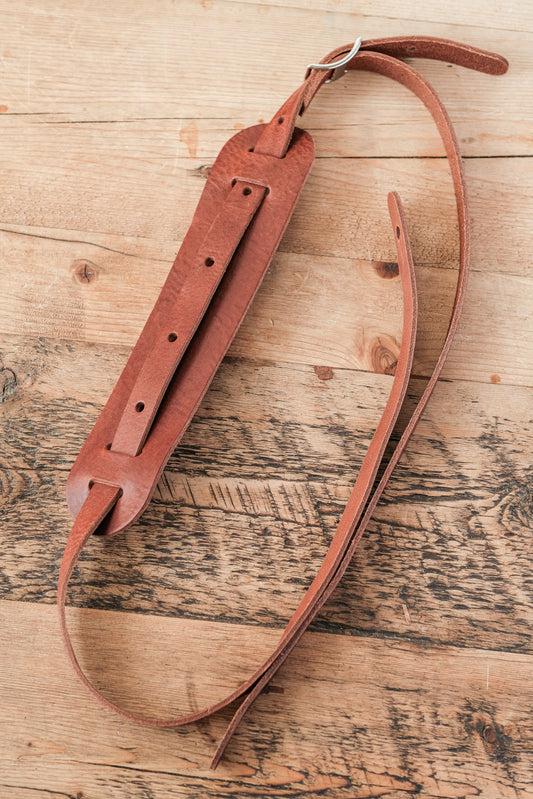 Tumbled Leather Shoulder Pad Guitar Strap Mocha
