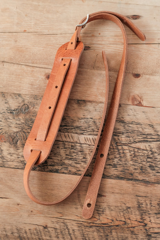 Tumbled Leather Shoulder Pad Guitar Strap Honey
