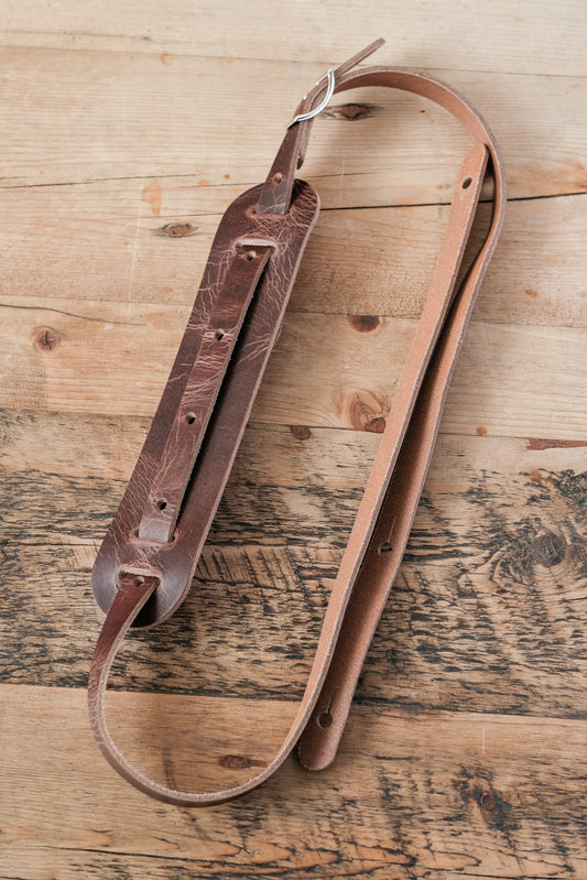 Leather Shoulder Pad Guitar Strap Roadworn