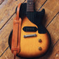 Tumbled Leather Shoulder Pad Guitar Strap Honey