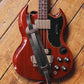 Leather Shoulder Pad Guitar Strap Roadworn Dark Brown