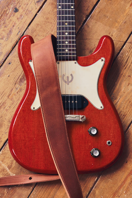 Premium Wide Leather Guitar Strap 6cm Saddle - Handmade in the UK