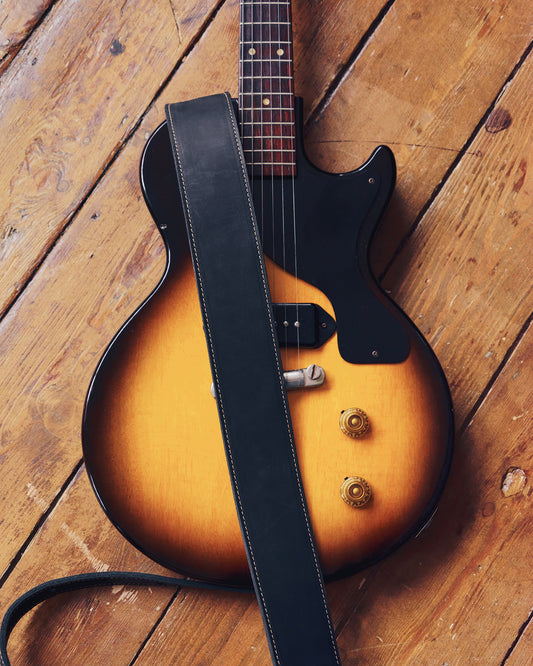Premium Leather Guitar Strap 6cm Black