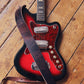 Classic All Leather Guitar Strap 6cm Roadworn Dark Brown