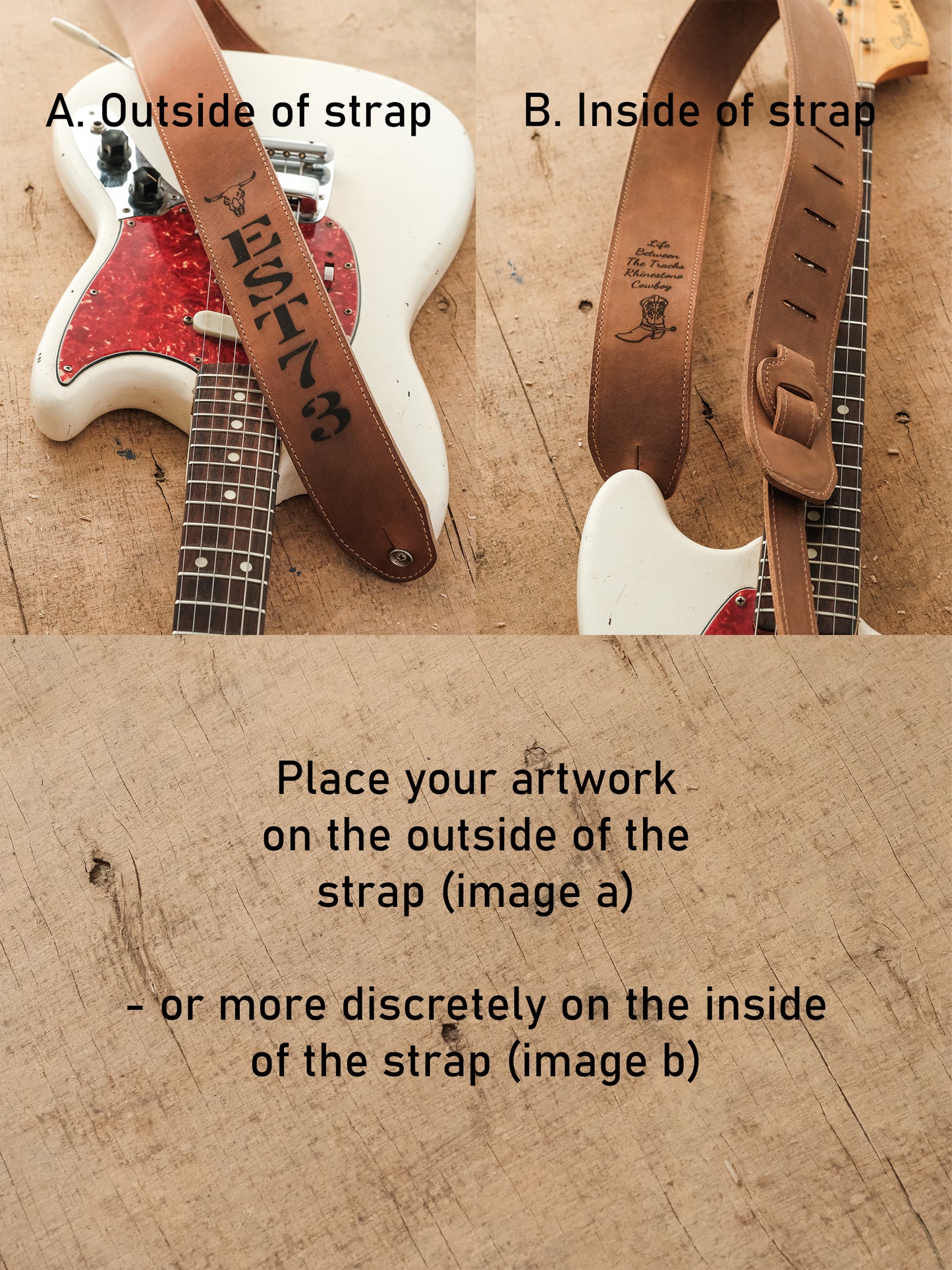 Deluxe Personalized Leather Guitar Strap – Handmade in the UK by Guitarists | Full-Grain Leather | Gift for Musicians