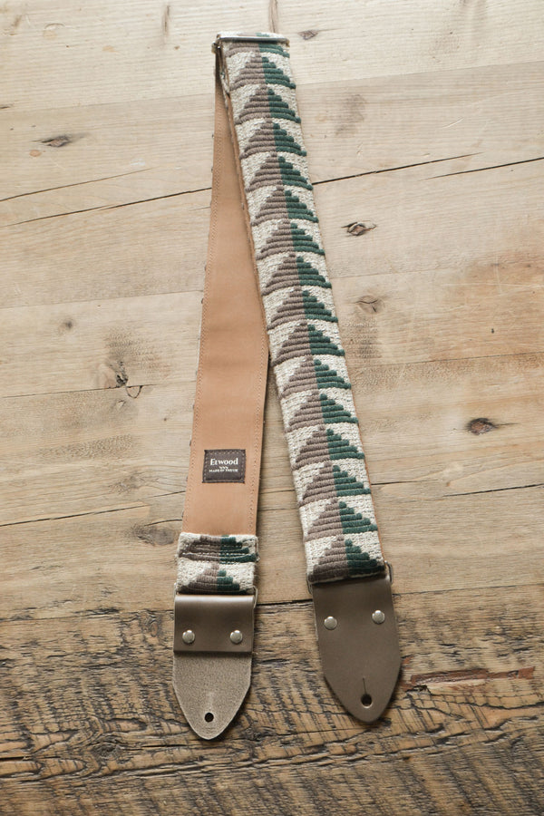 Green Guitar Strap Vintage Handmade Design "Trail" by Etwood