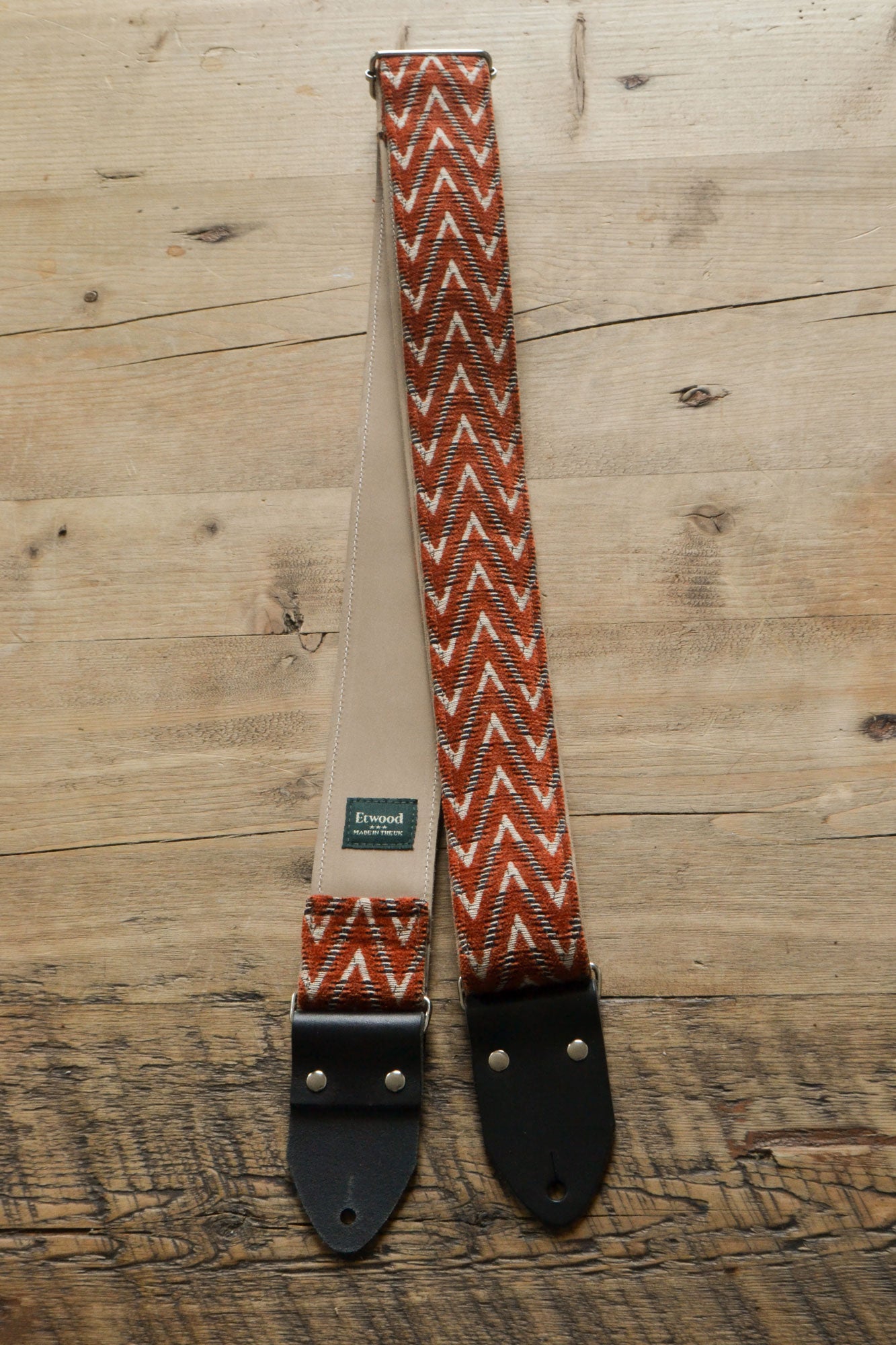 Terracotta Nubuck Leather Guitar Strap