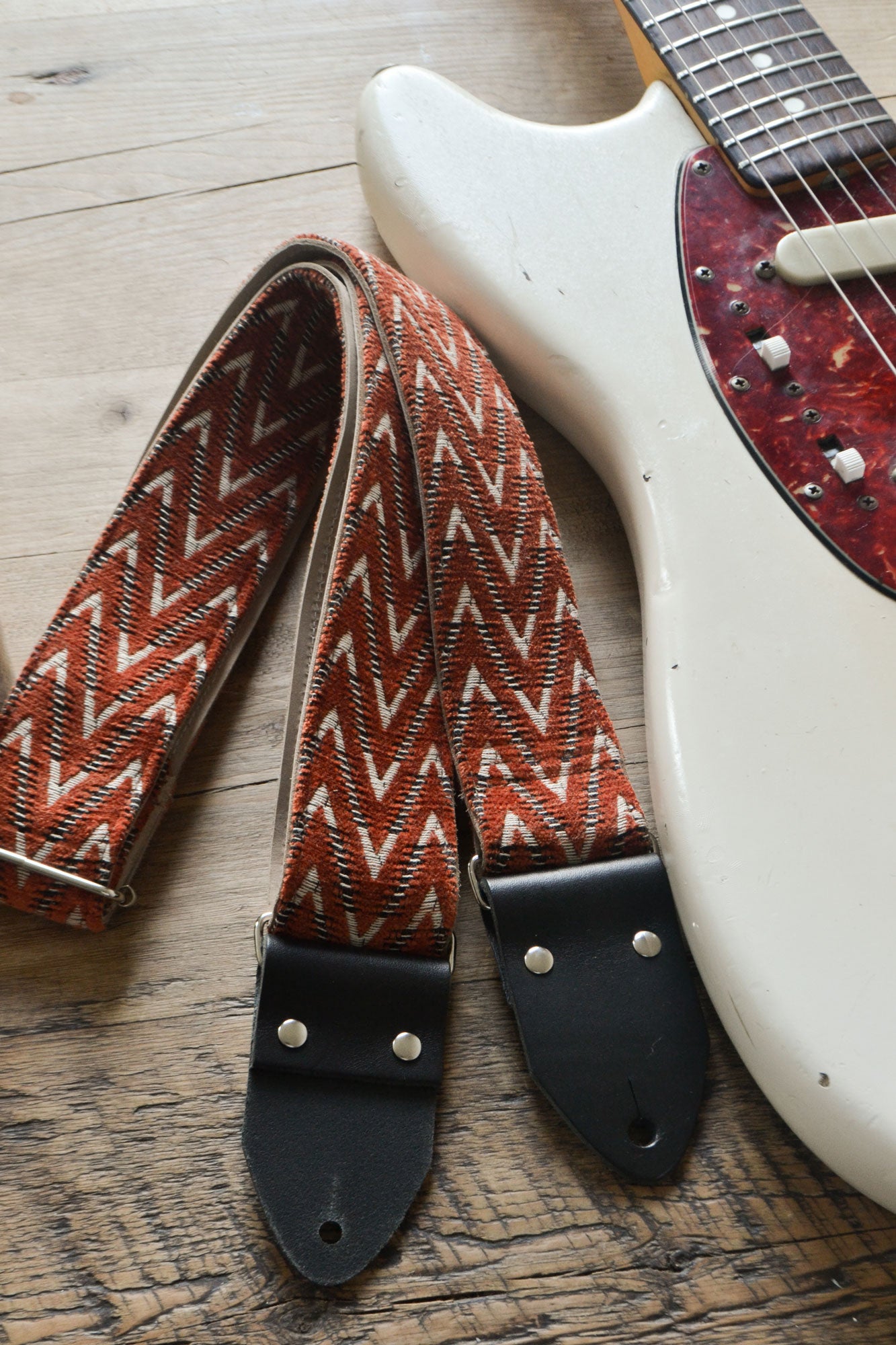 vintage orange guitar strap