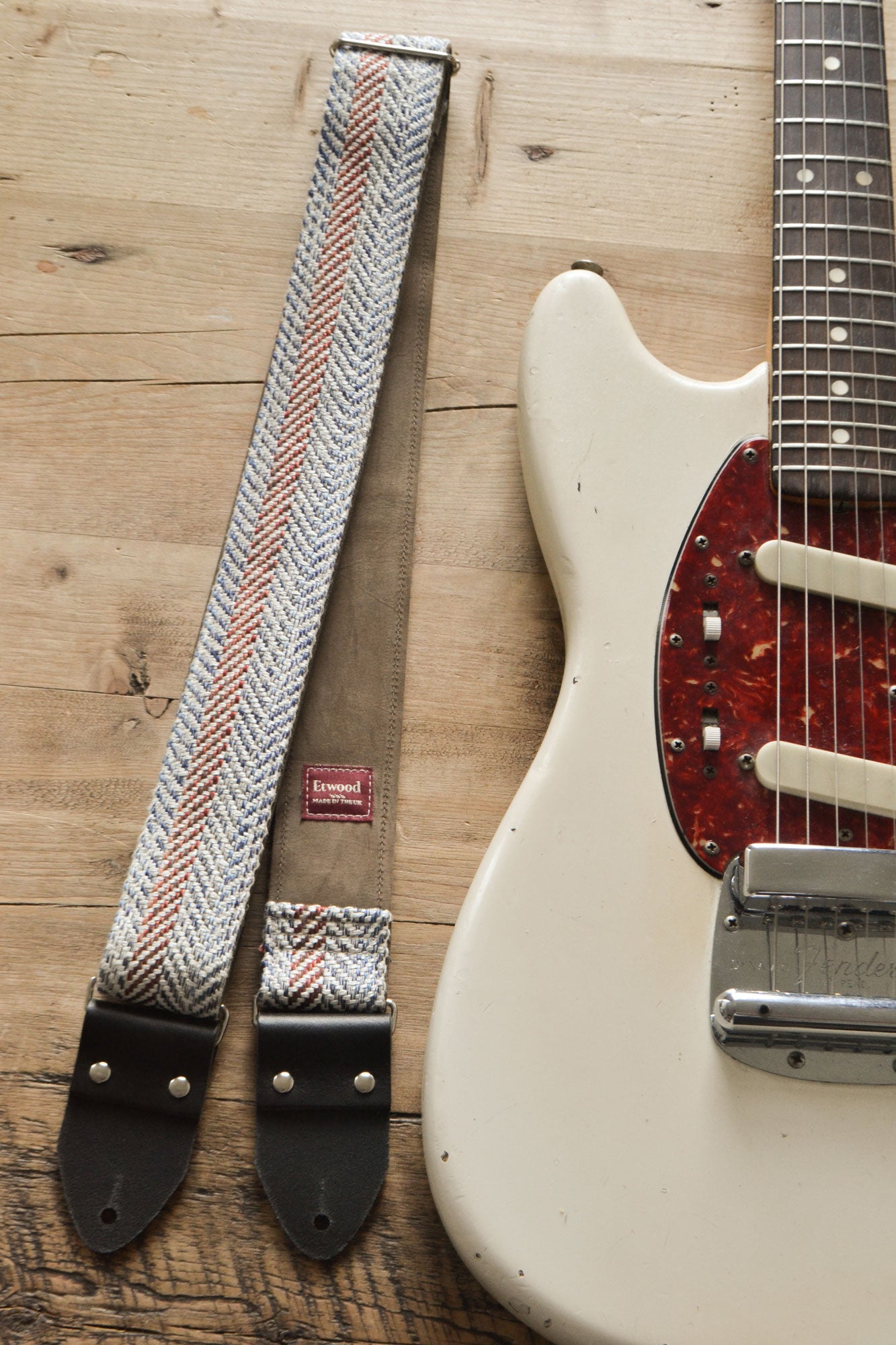 handmade blue guitar strap