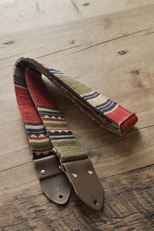 red guitar strap ethnic