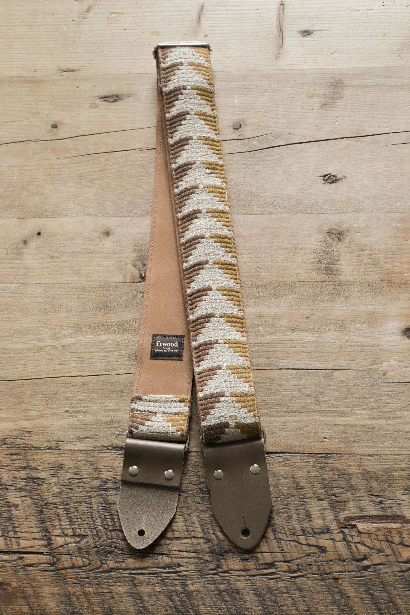 yellow vintage guitar strap by Etwood Studios