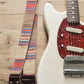 vintage white guitar strap handmade