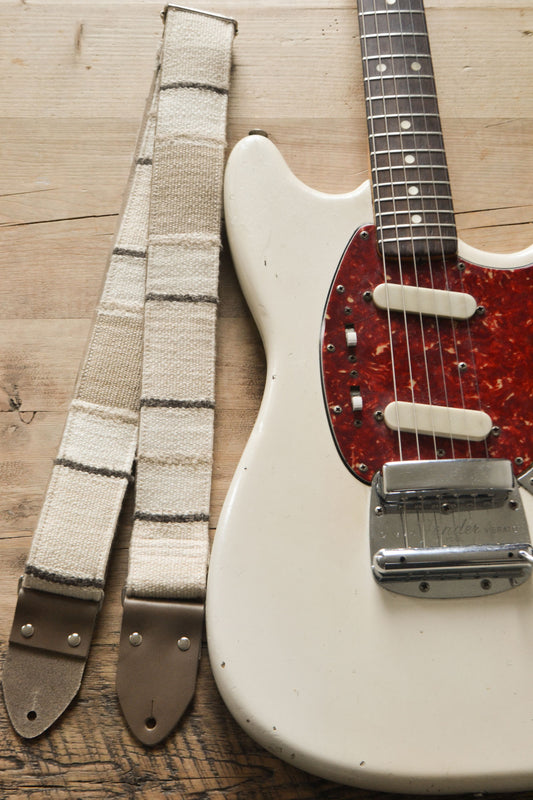 vintage white guitar strap